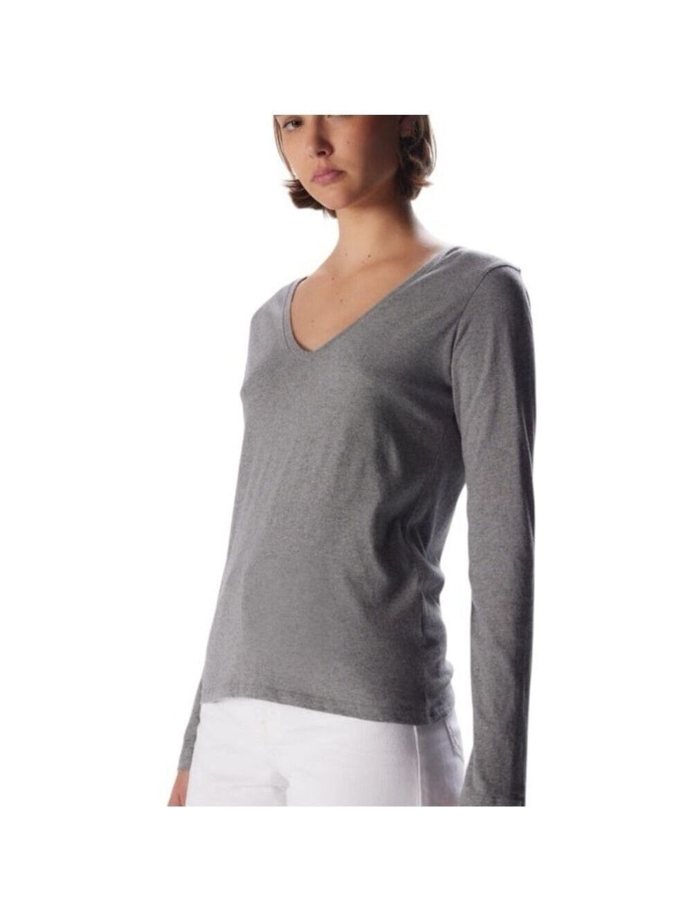 Majestic NWT Gray Fitted Long Sleeve T-Shirt Size 2/S